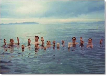Founder and Sons, Floating in The Great Salt Lake Founder and Sons, Floating in The Great Salt Lake
